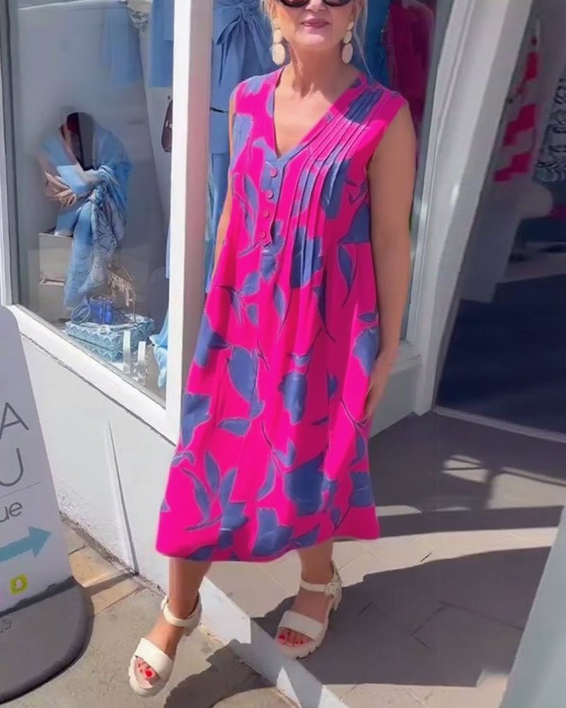 Barbara | modisches Kleid mit V-Ausschnitt und floralem Druck