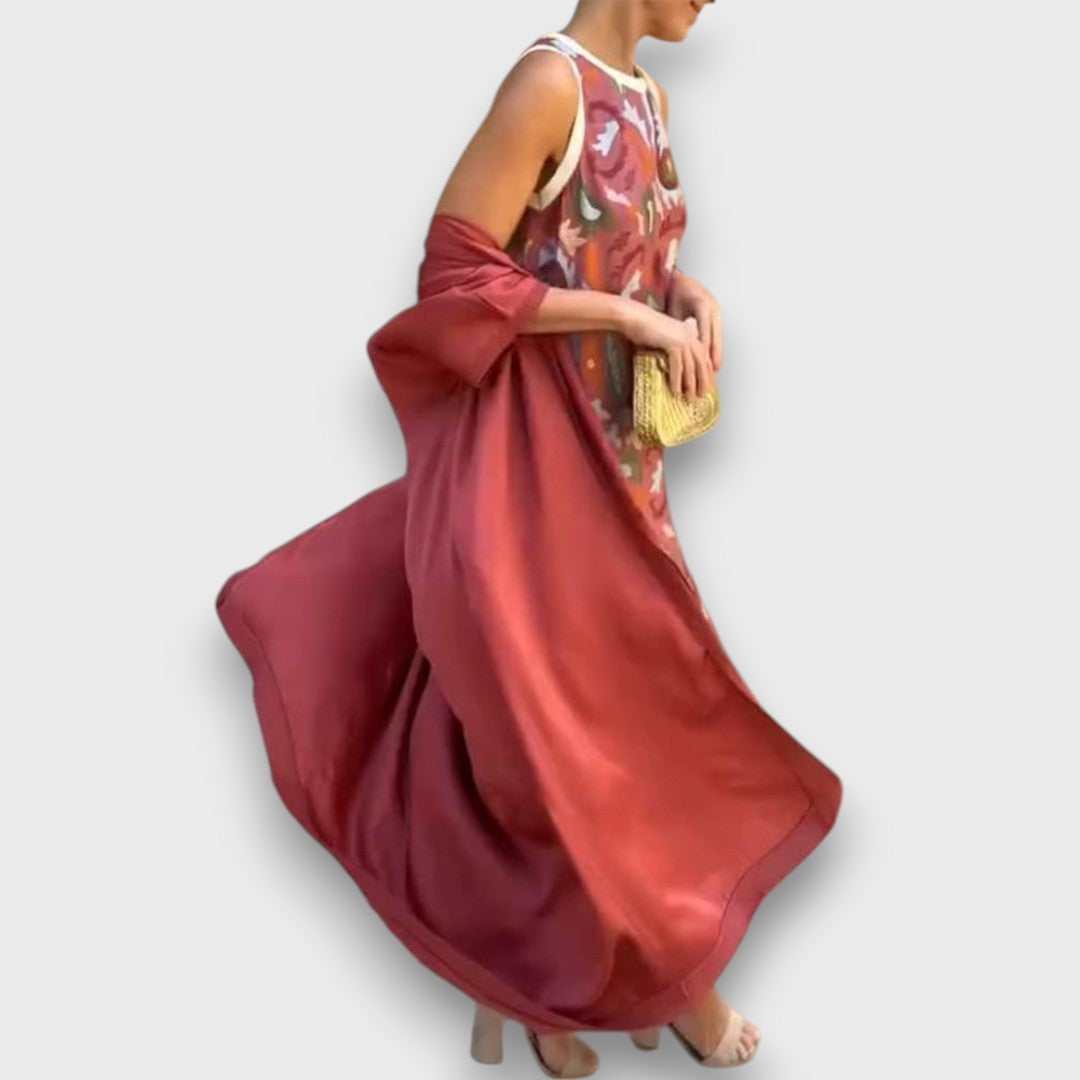 Melody | stilvolles Maxikleid mit gemütlicher Strickjacke