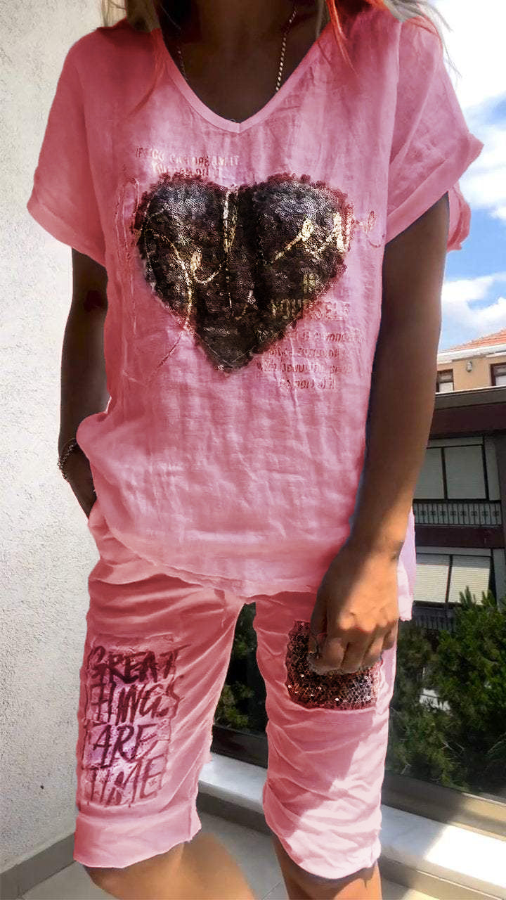 Mirabelle | Elegantes Zweiteiler-Set mit Goldprägung