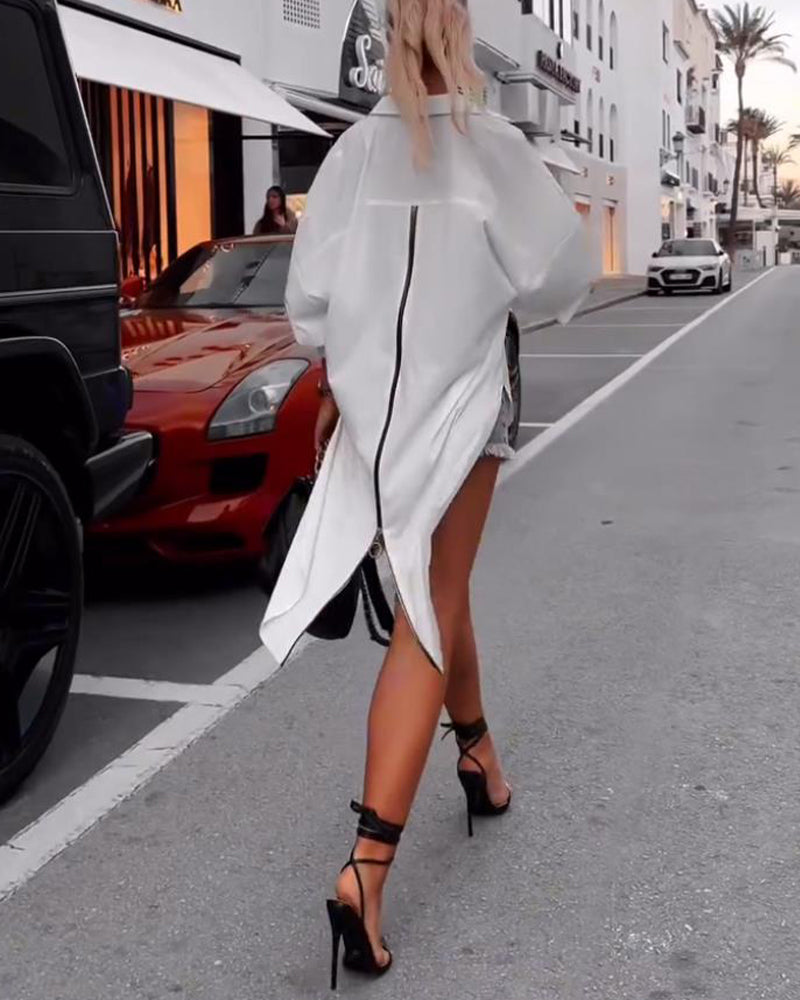 Shanlene | Einfarbiges Freizeithemd