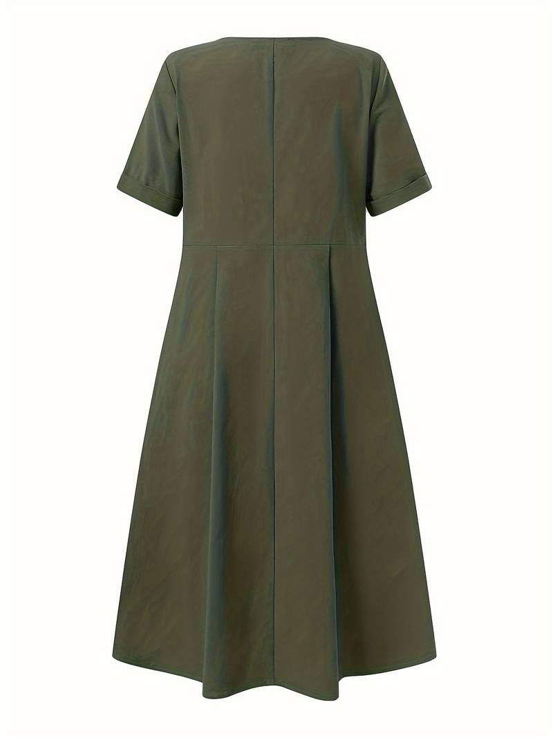 Nelian | Feminines Kleid mit Herzausschnitt und Knöpfen