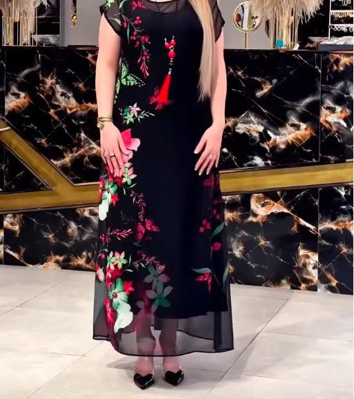 Yara | Chiffon-Midikleid mit Schmetterlingen