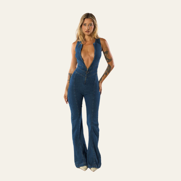 Kristy | Figurbetonter Denim-Jumpsuit