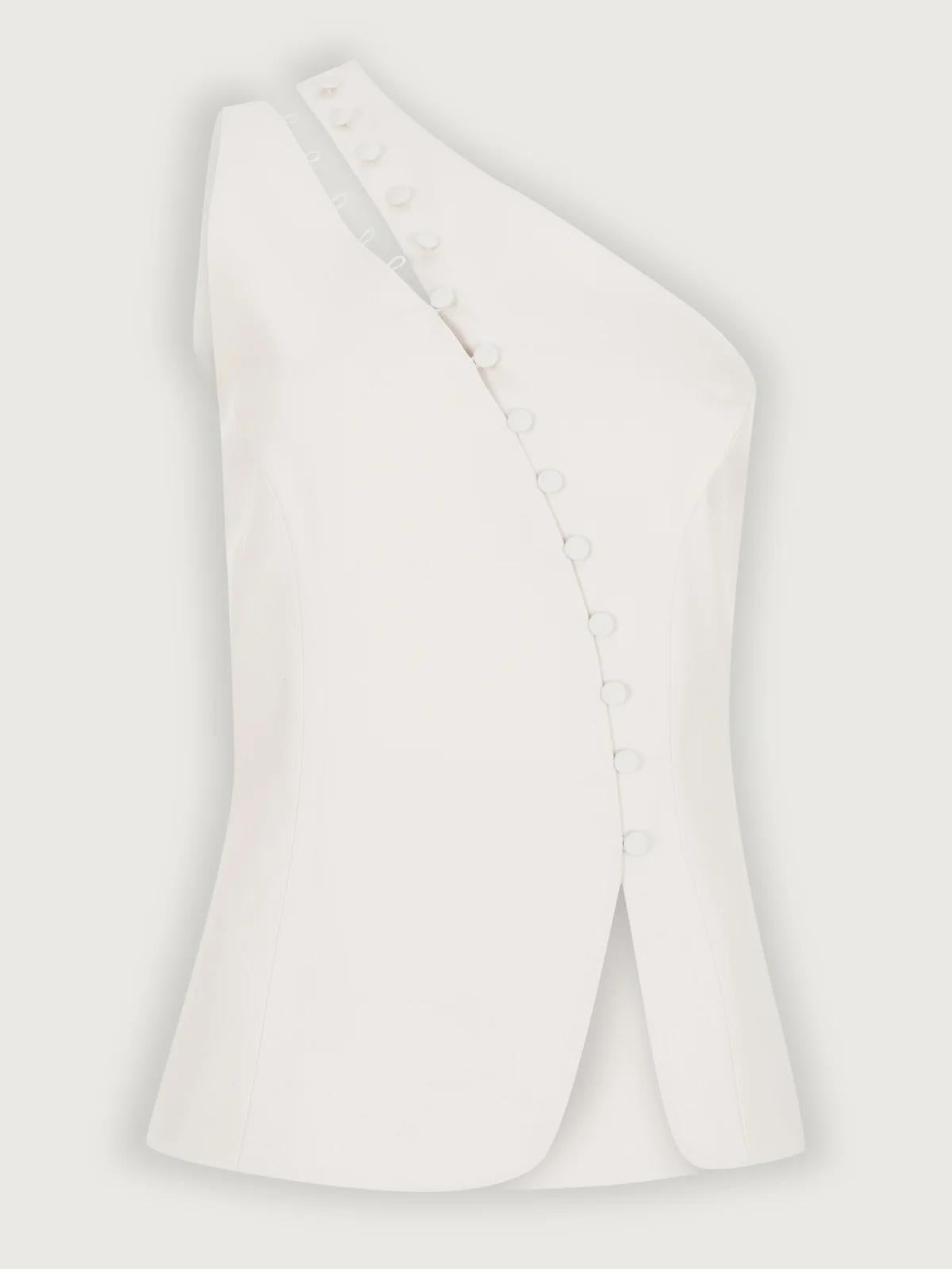 Ash | One-Shoulder-Top mit Knopfdetails