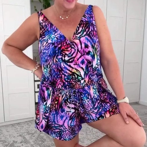 Maci | modischer Badeanzug ohne Ärmel mit Print