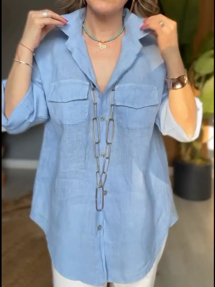 Goldie™ | Bequemes Damenhemd aus Baumwolle und Leinen