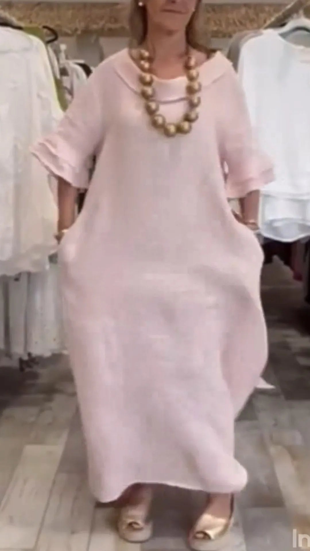 Hazel | stylisches Baumwollkleid für den Alltag in einfarbigem Design