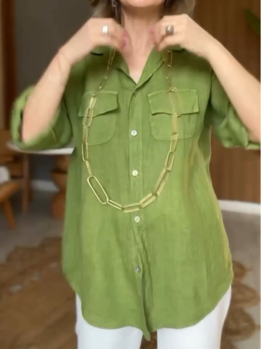 Goldie™ | Bequemes Damenhemd aus Baumwolle und Leinen