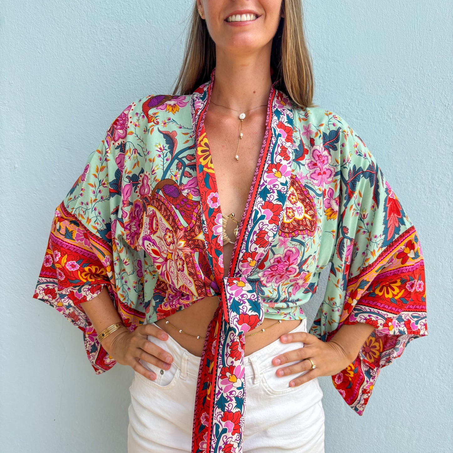 Giulia | Kimono-Top mit Blumenmuster