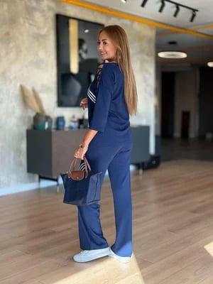 Celena | Gestreiftes Set mit Cut-Out-Schulter