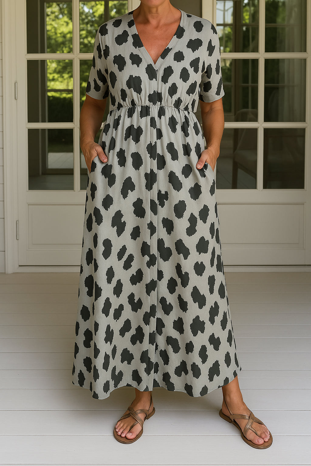 Mabel | Elegantes Maxikleid mit Leopardenmuster