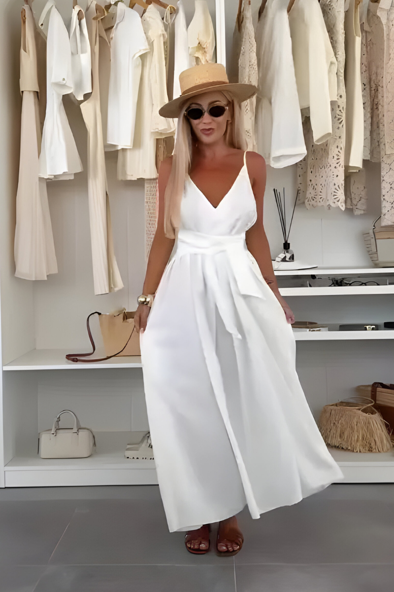 Cat | Fließendes Kleid mit Bindegürtel