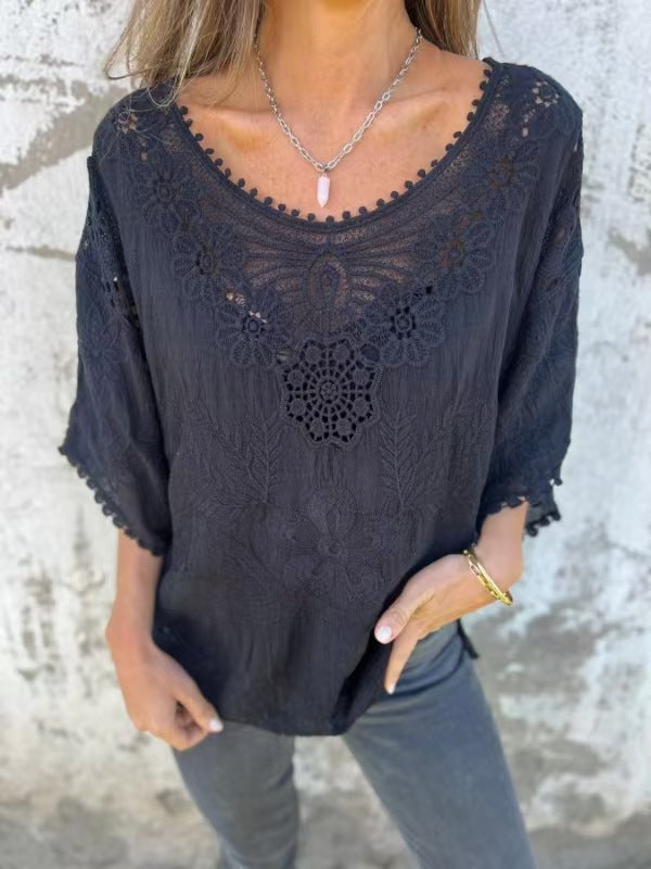 Elize | Besticktes Ausschnitt-Top