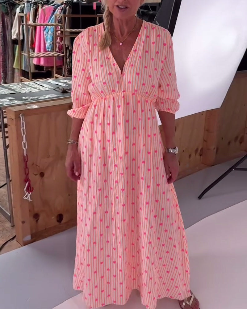 Maisy | elegantes Kleid mit Herzmuster