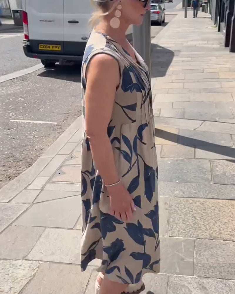 Barbara | modisches Kleid mit V-Ausschnitt und floralem Druck