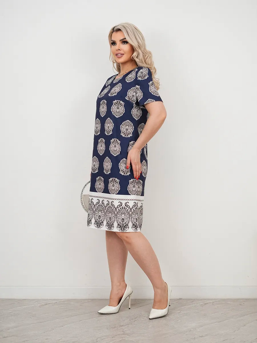 Emilia | elegantes Damenkleid mit Bohemian-Print