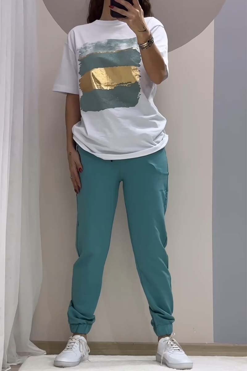 Zyla | stilvolles Set mit Oberteil und Hose für Bräunung