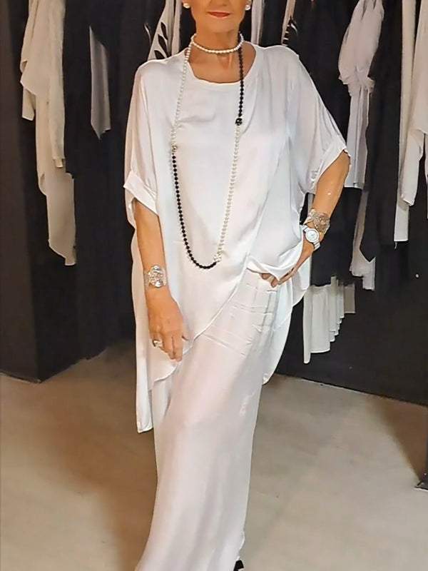 Marya | Zweiteiliges Set: Elegante Satinbluse und Hose