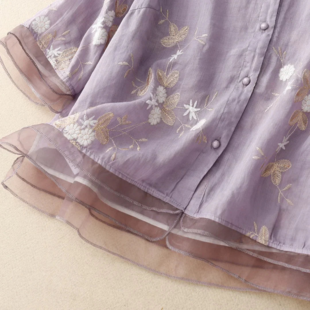 Nerry | Elegante Bluse mit zarten Stickdetails