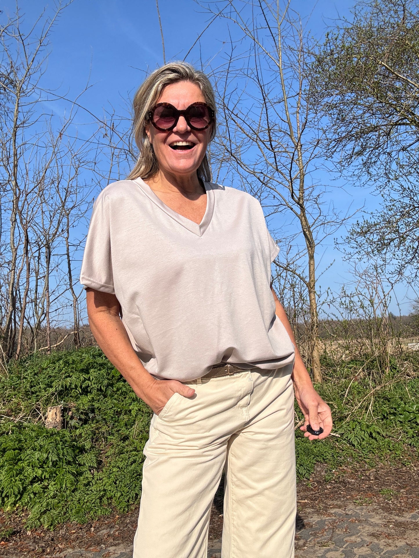 Sam | Stylisches Top mit Kartuschenmuster