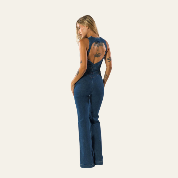 Kristy | Figurbetonter Denim-Jumpsuit