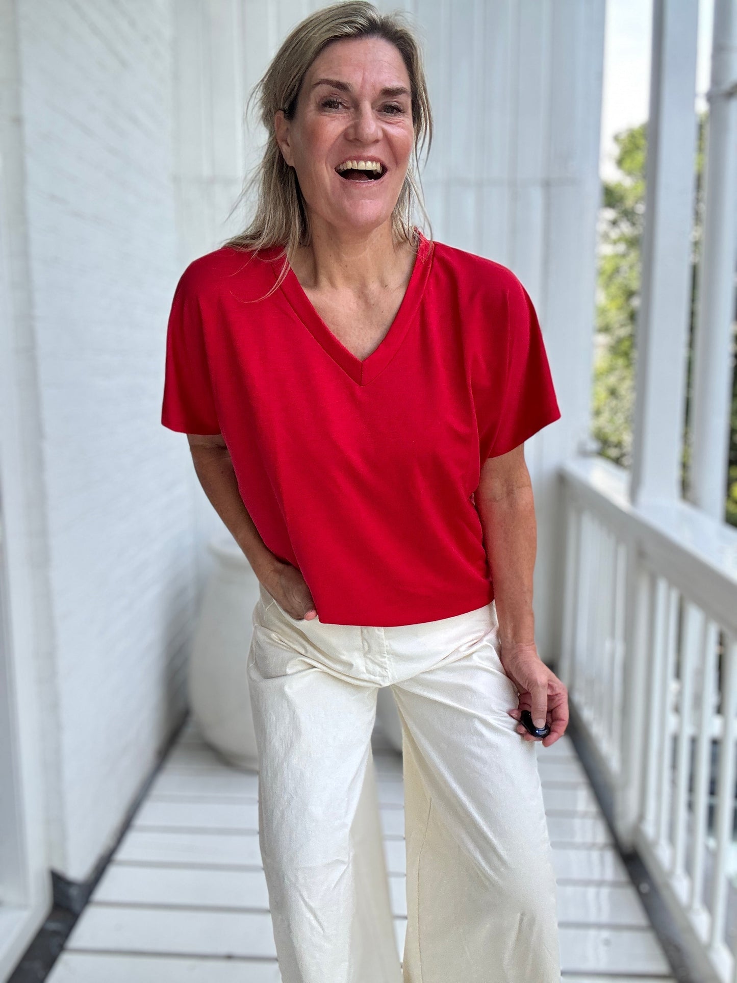 Sam | Stylisches Top mit Kartuschenmuster