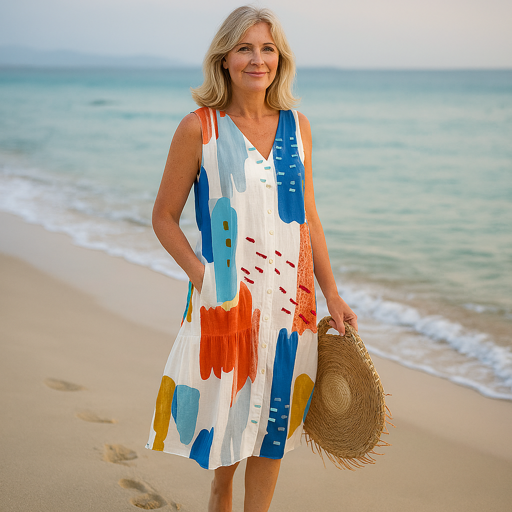 Millie | elegantes ärmelloses Kleid mit Blumenmuster