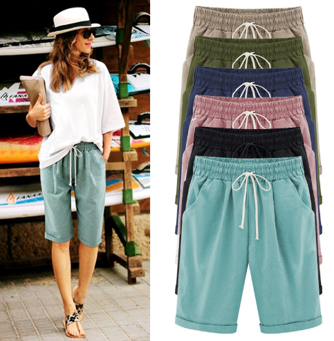 Alexandria | Lässige Übergrößen-Shorts mit elastischem Bund