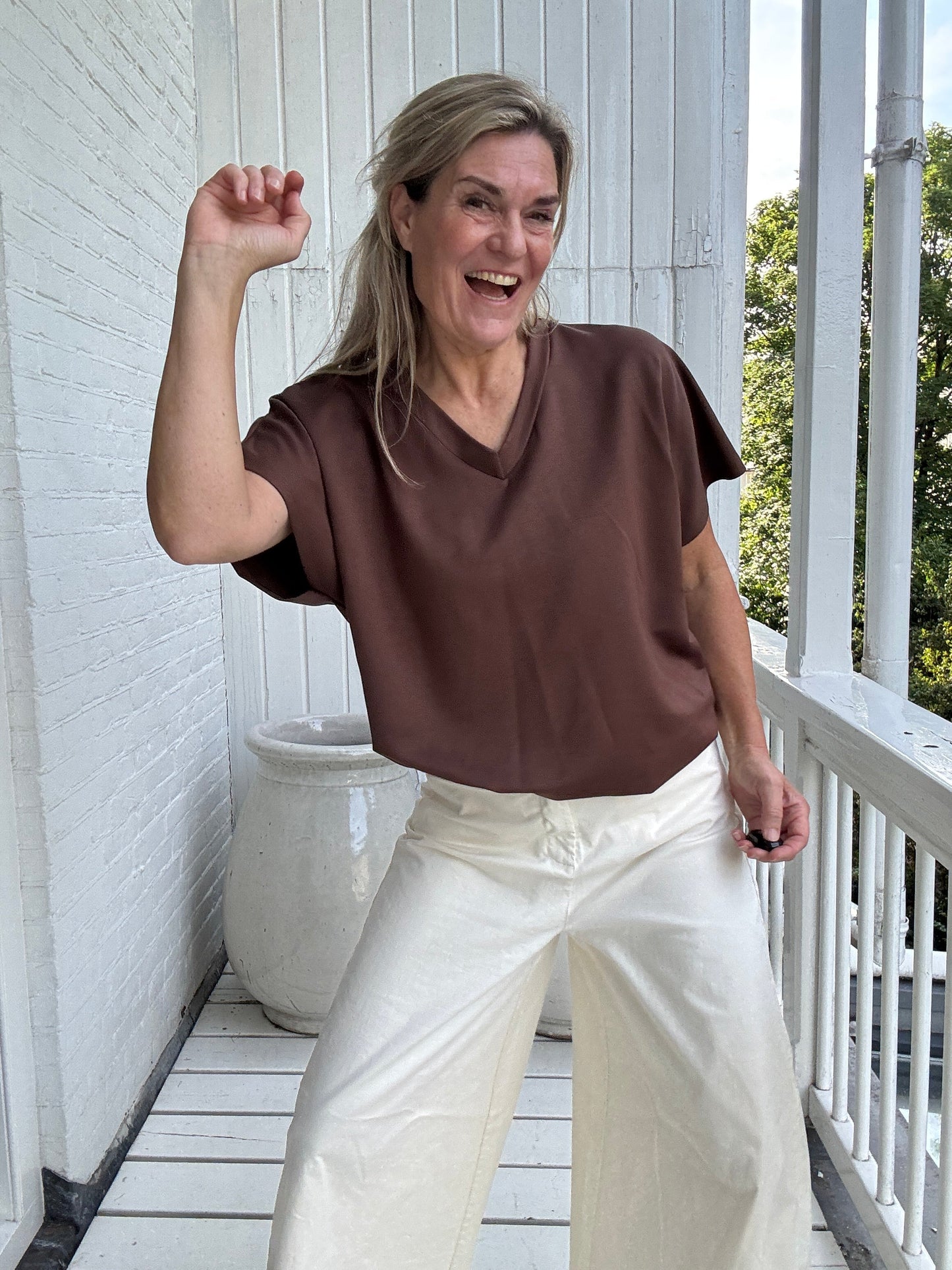 Sam | Stylisches Top mit Kartuschenmuster