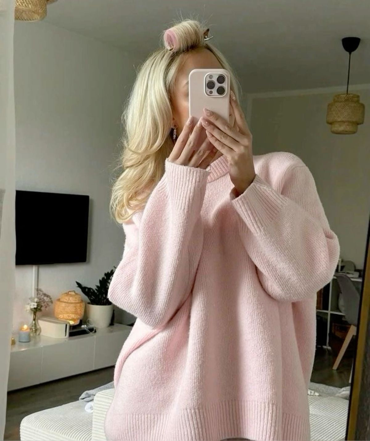 Beth | Oversize-Hüftpullover in Rosa