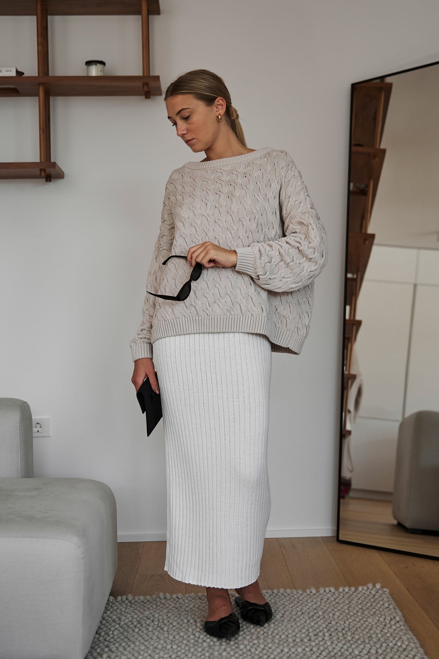 Alyssia | Gestrickter Zopfpullover