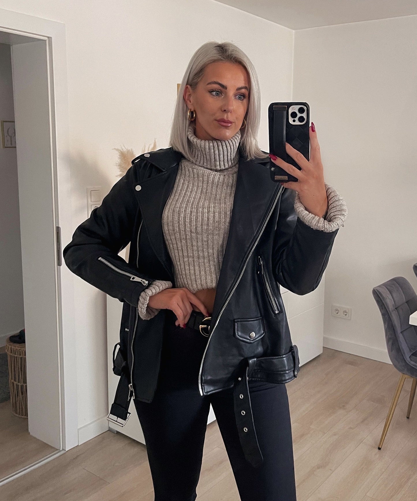 Nina | Klassische Lederjacke für Damen, edel & vielseitig