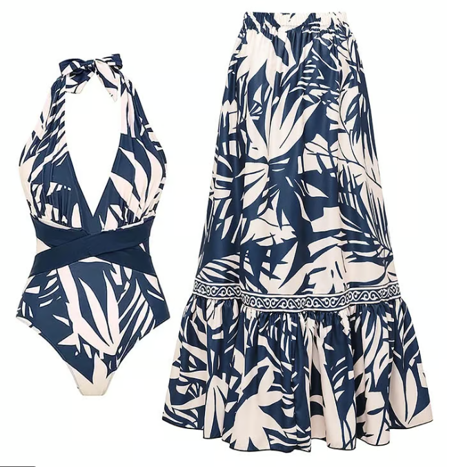 Tate | Halter-Badeanzug und Maxirock-Set