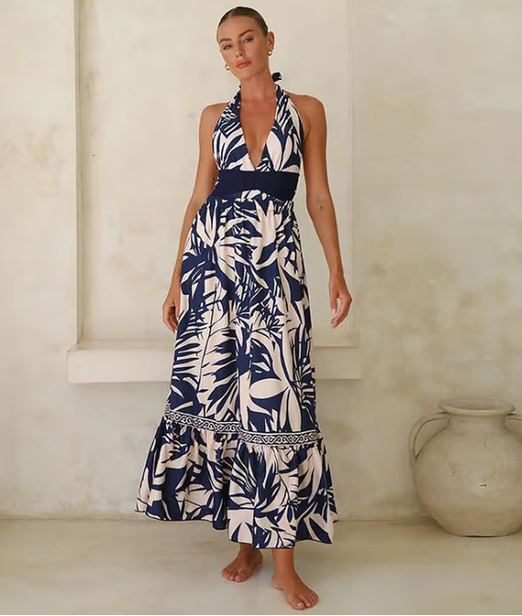 Tate | Halter-Badeanzug und Maxirock-Set