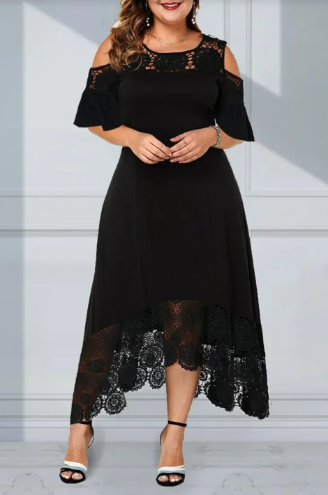 Emilys | Pulloverkleid mit Spitze und Rüschen