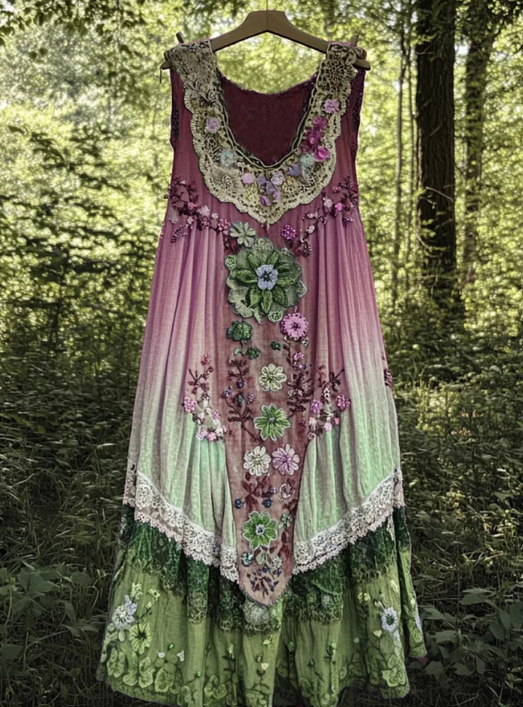 Ranya | Vintage Artisan Boho Maxikleid