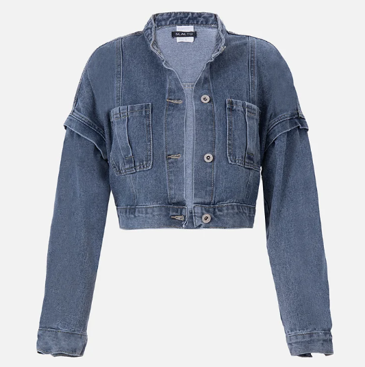 Zoa | Denim Bandeau-Zip-Overall und Jacke im Set