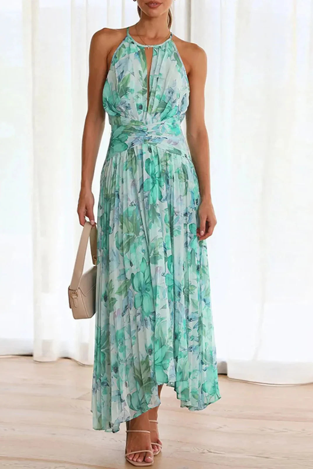 Rozi | Tropisches Neckholder-Maxikleid