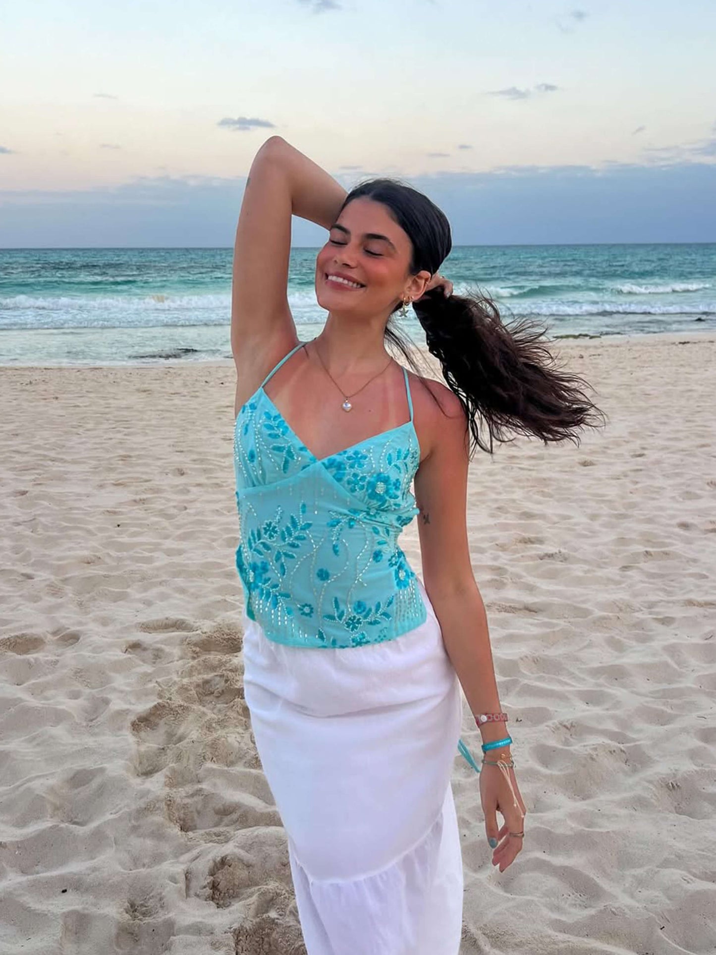 Ecka | Neckholder-Top mit Blumendruck