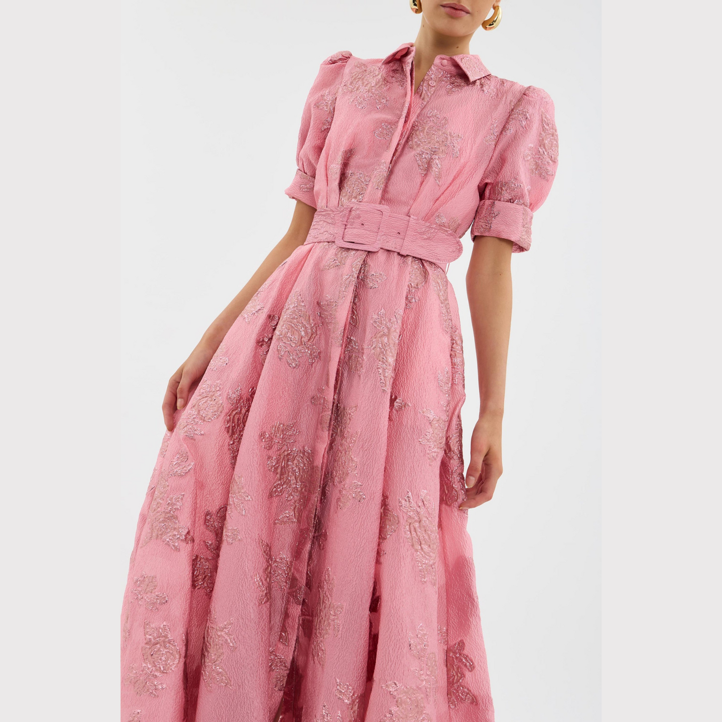 Heanna | Rosa Kleid mit Puffärmeln