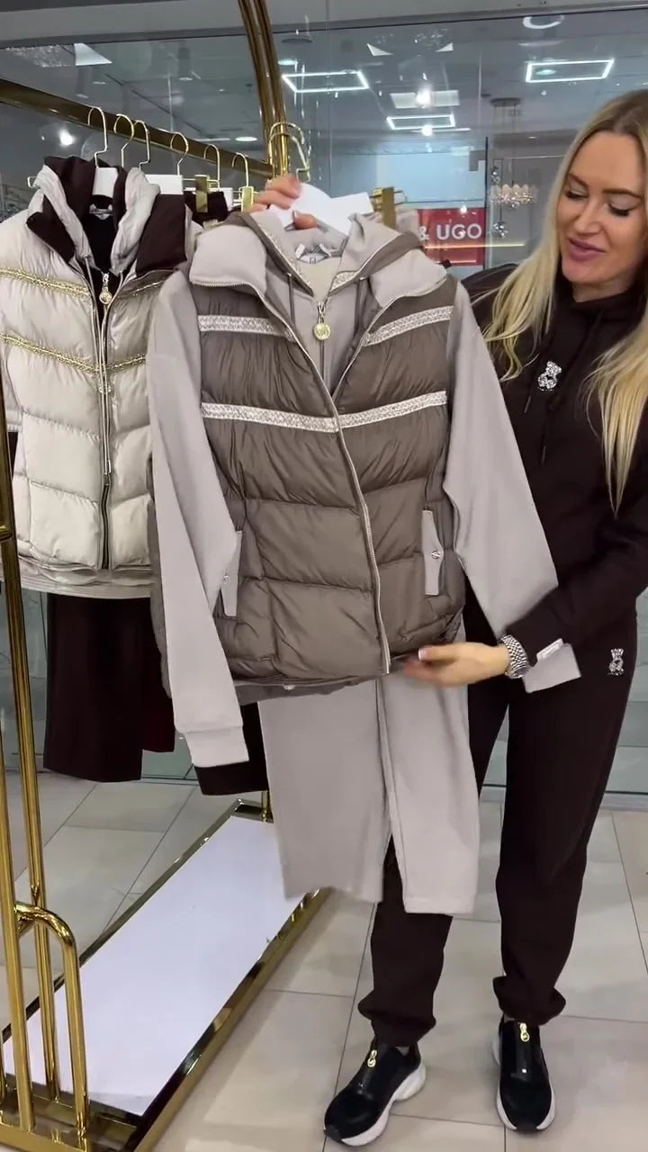 Lysa | Freizeit-Set mit Weste und Kapuzenpullover