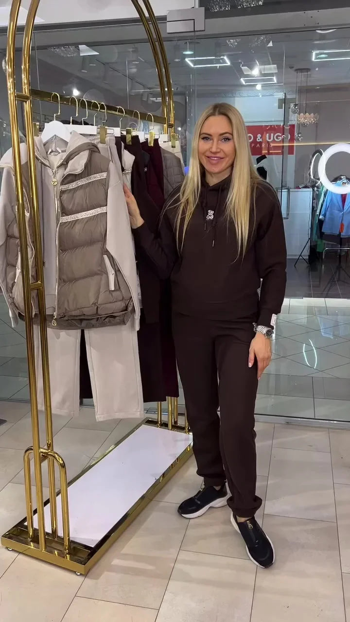 Lysa | Freizeit-Set mit Weste und Kapuzenpullover