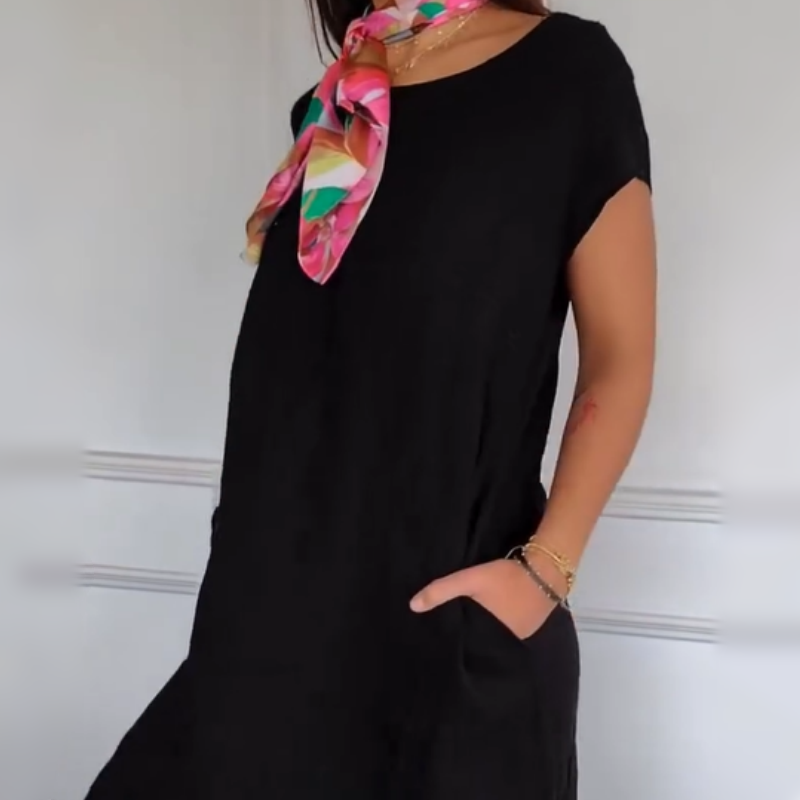 Clara | Stylisches Damenkleid mit Rundhalsausschnitt für den Sommer