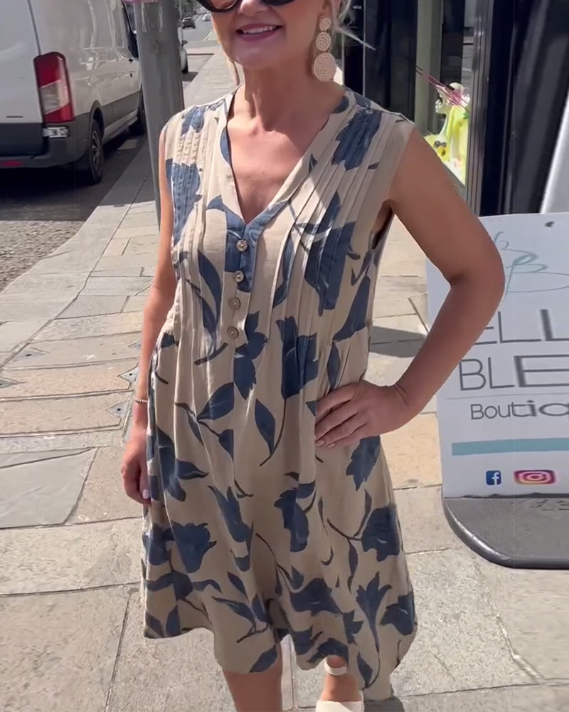 Barbara | modisches Kleid mit V-Ausschnitt und floralem Druck