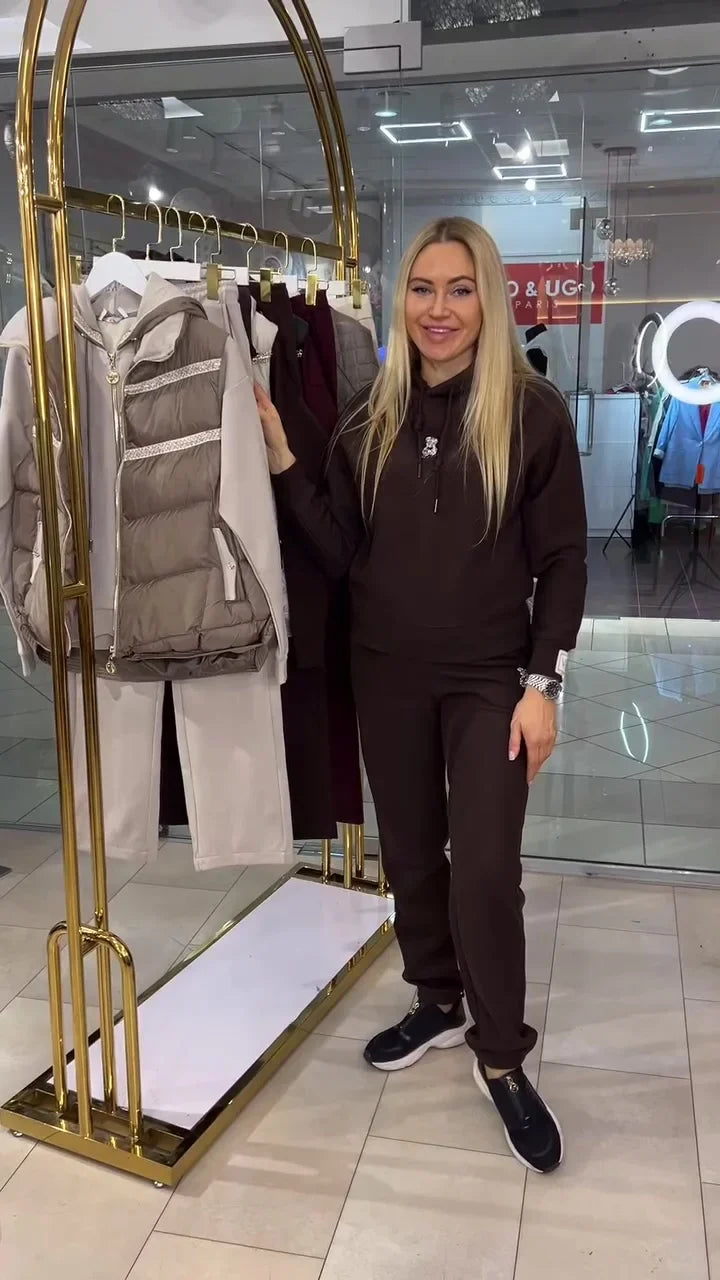 Lysa | Freizeit-Set mit Weste und Kapuzenpullover