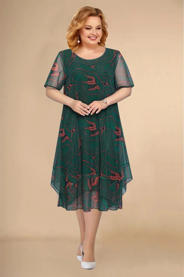 Mhira | Blüten-Chiffonkleid