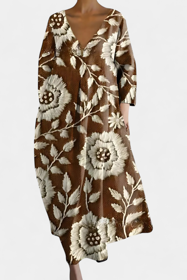 Mae | zeitloses Kleid mit elegantem V-Ausschnitt und bequemer Passform