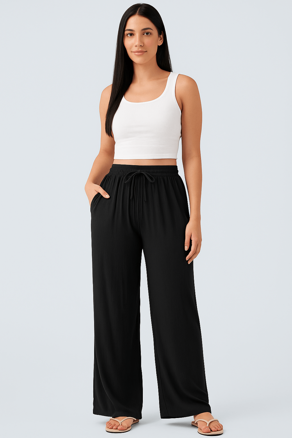 Tessi | Hose mit hoher Taille und weitem Bein