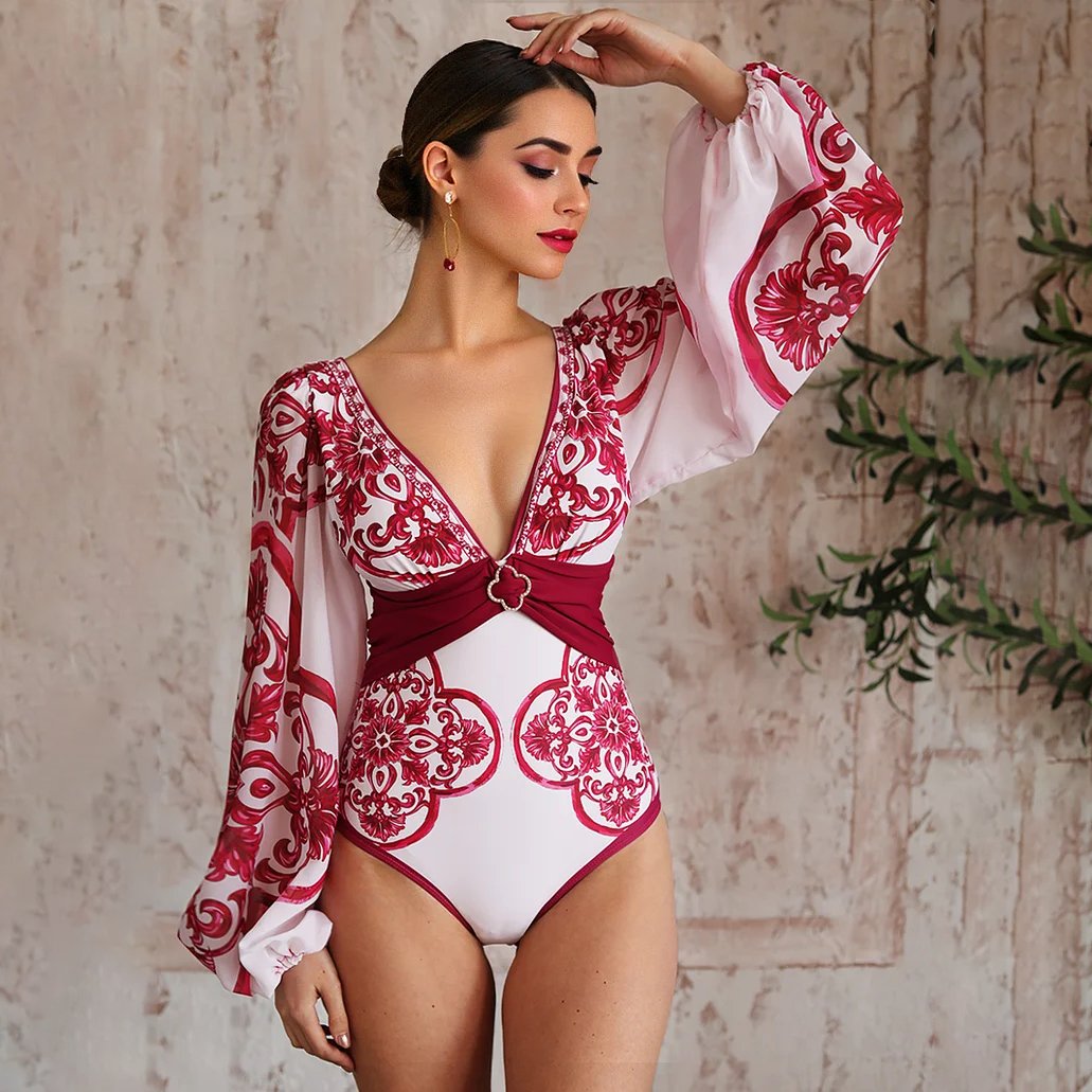 Luciana | Zweiteiliges Badeanzug-Set mit langen Ärmeln für Damen