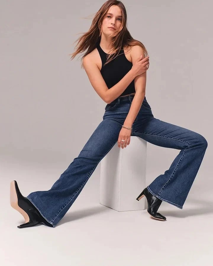 Cienna | Stretch-Jeans mit hoher Taille und weitem Bein